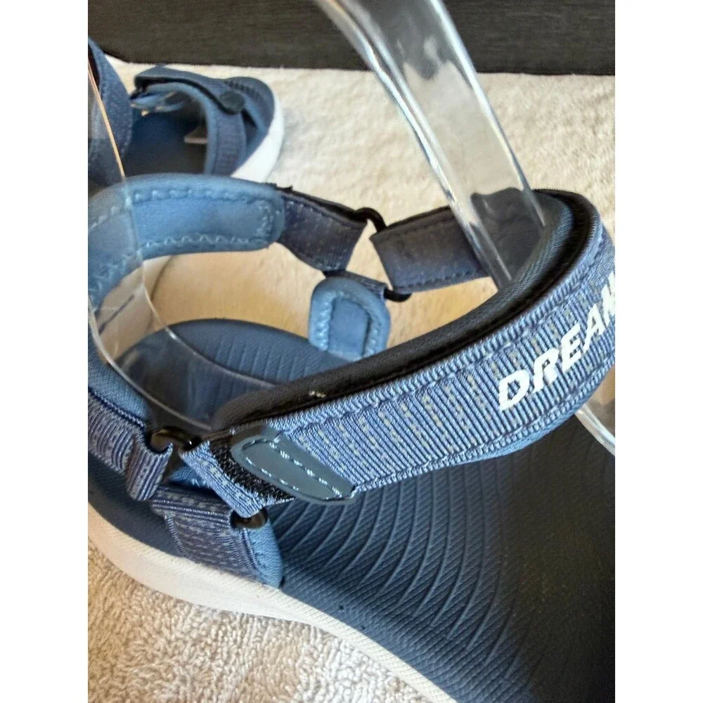DREAM PAIRS Womrns Sport Sandals Blue Velkro Strap Cushioned Size 7.5